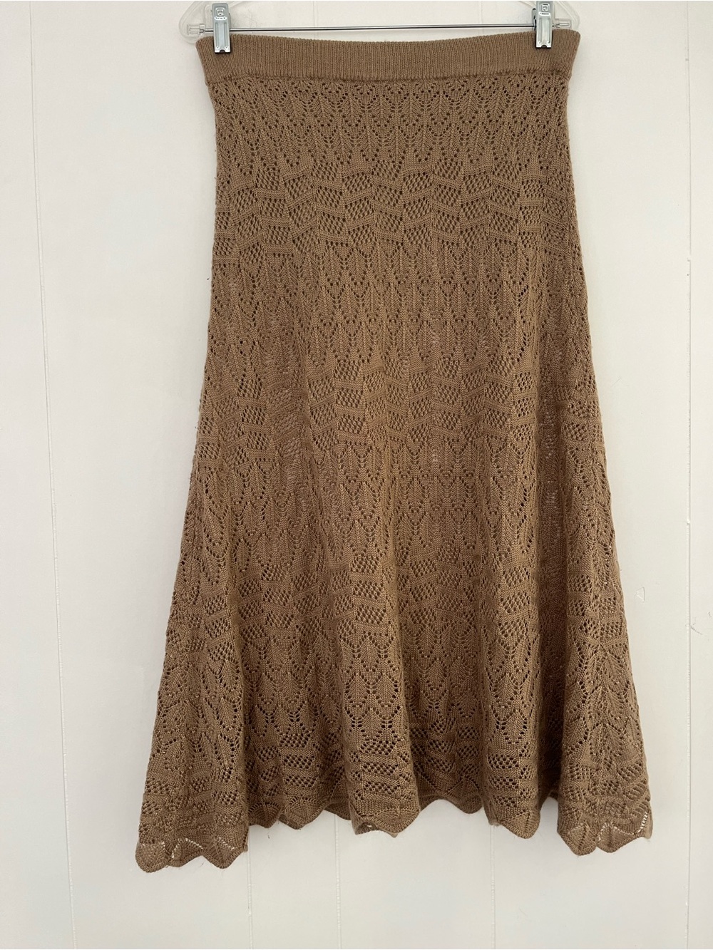 Lapis Crochet Maxi Lined Skirt Coffee Brown Size Large - Picture 10 of 13
